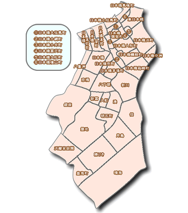 東京都中央区の町名地図