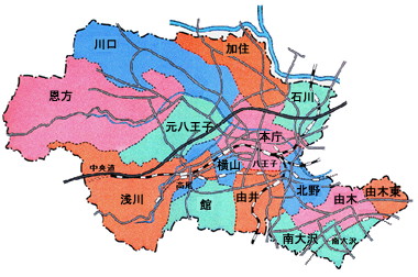 八王子市の町名地図